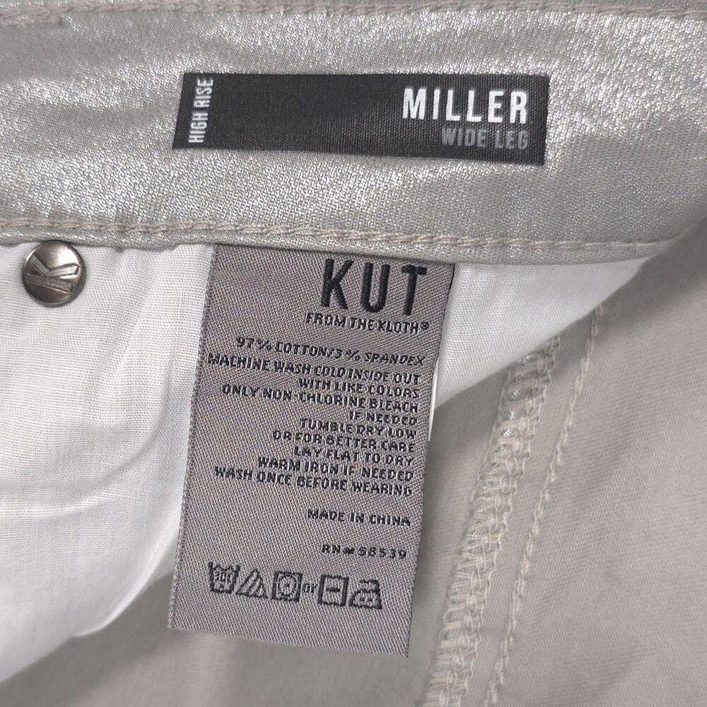 KUT FROM THE KLOTH Womens New Jeans Silver Dark 6 Miller Wide Leg KP1965MA4 - Picture 12 of 14